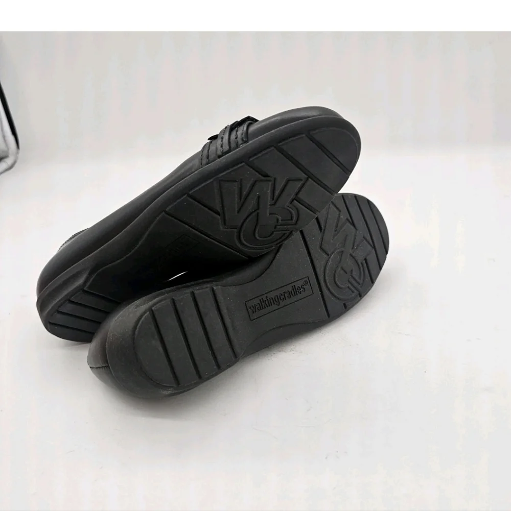 Walking Cradles Flynn Black Leather Slip On Ballet Flats Shoes Size 5 - Picture 11 of 14